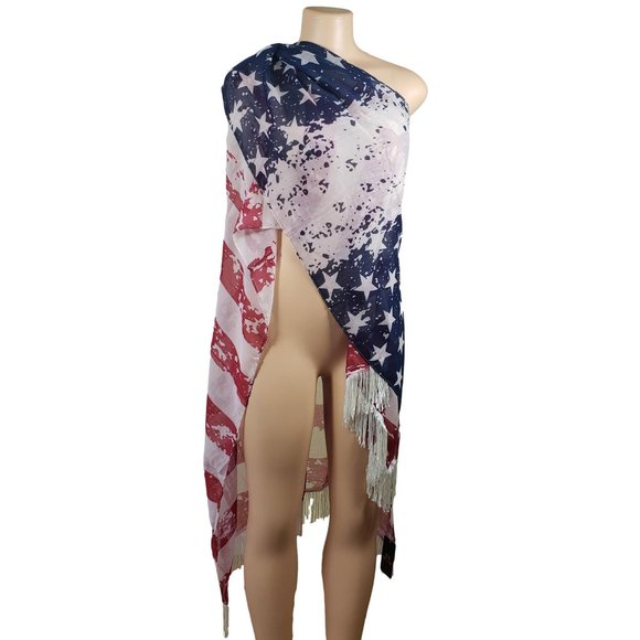 Vintage American Flag Cover Up Kimono BNWT - Picture 3 of 5